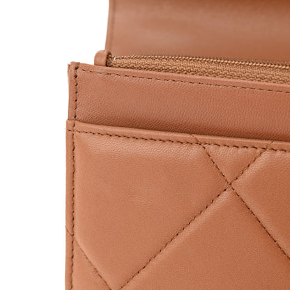Chanel Lambskin Quilted Chanel 19 Wallet On Chain WOC Brown 12 of 12