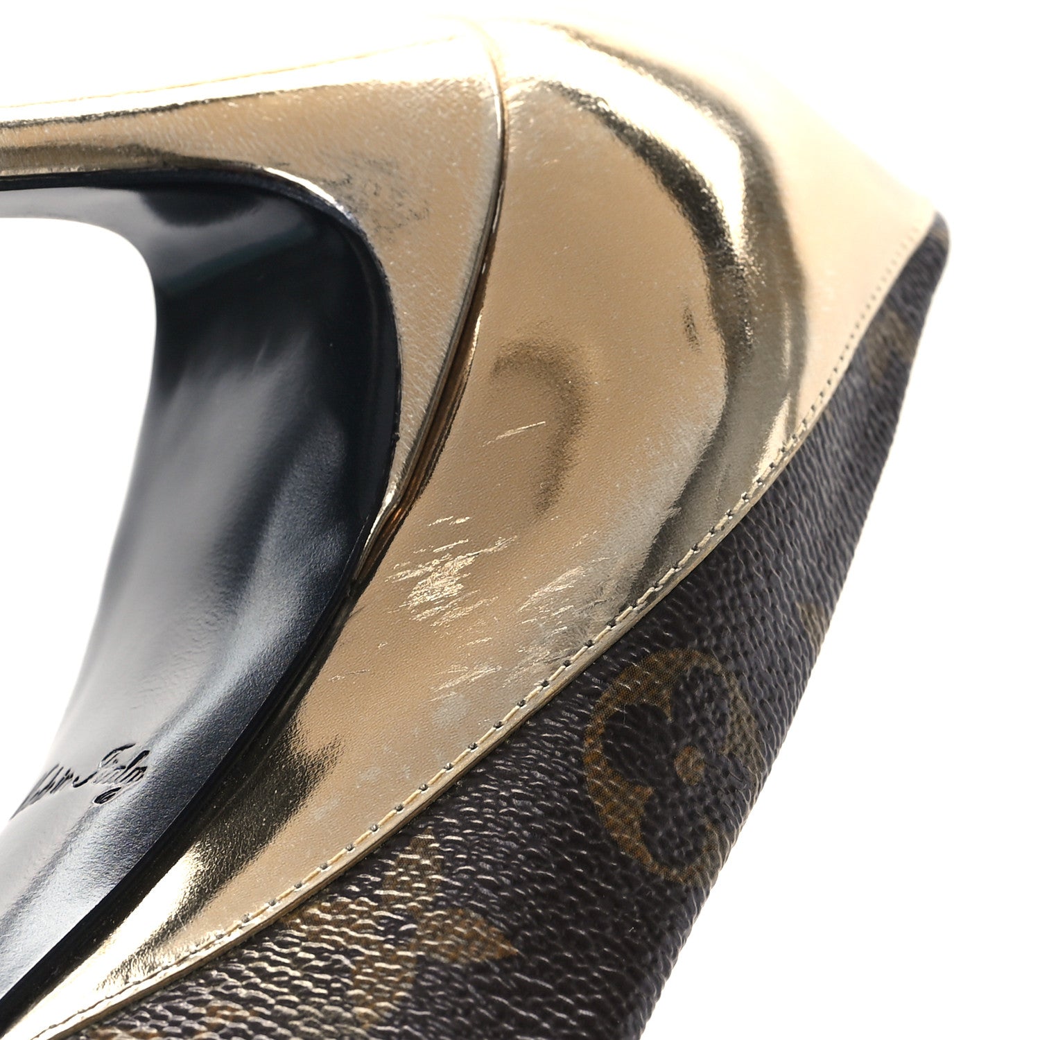 Louis Vuitton Monogram Cherie Pumps 39 Gold 9 of 10