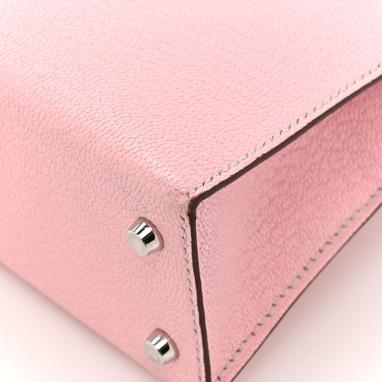 Chevre Mysore Horseshoe Mini Kelly Sellier 20 Rose Sakura Gris Perle