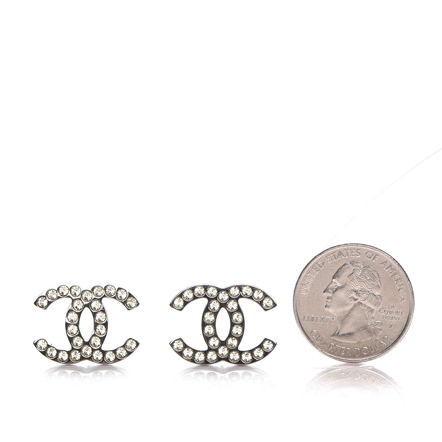 Crystal CC Earrings Ruthenium