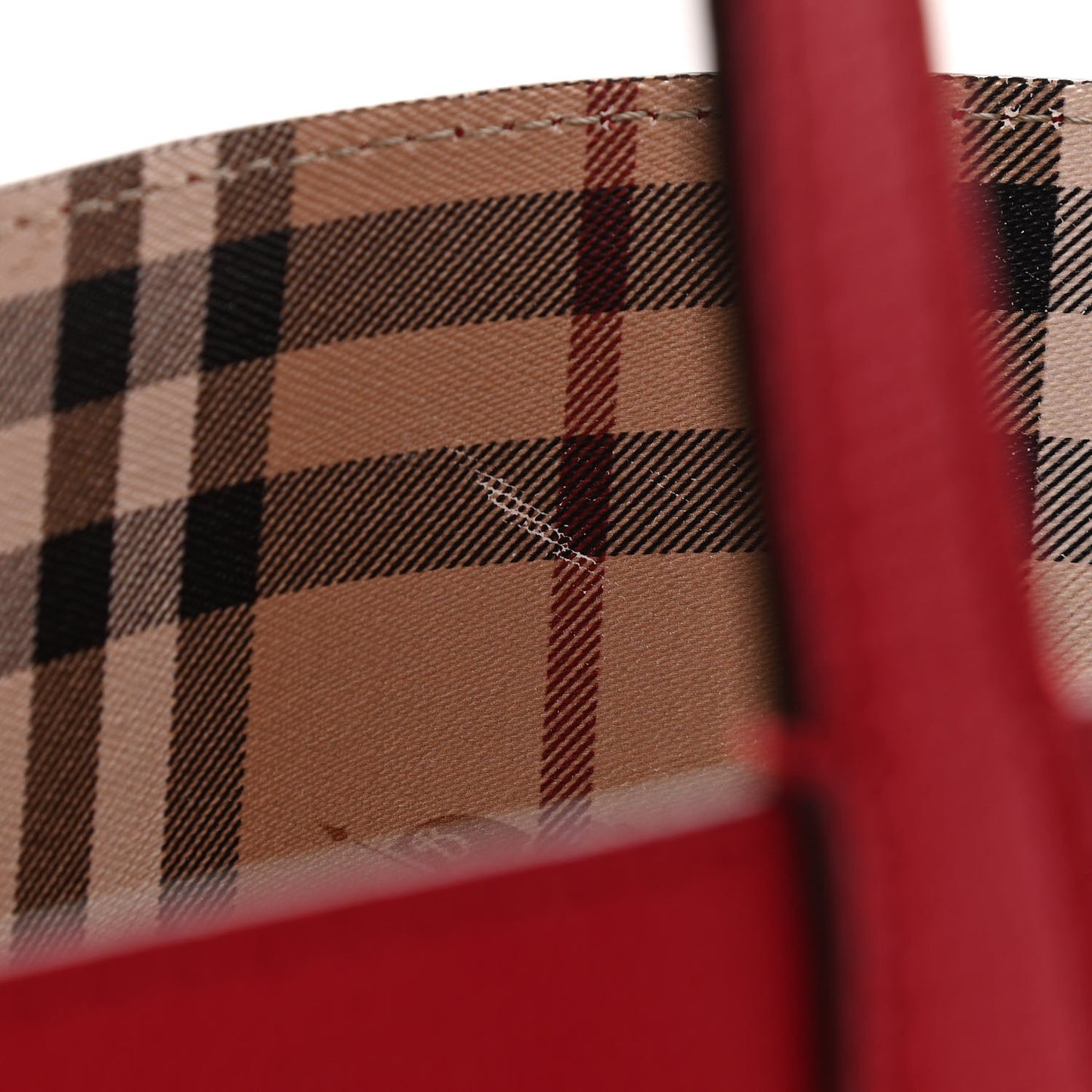 Haymarket Check Small Reversible Tote Poppy Red