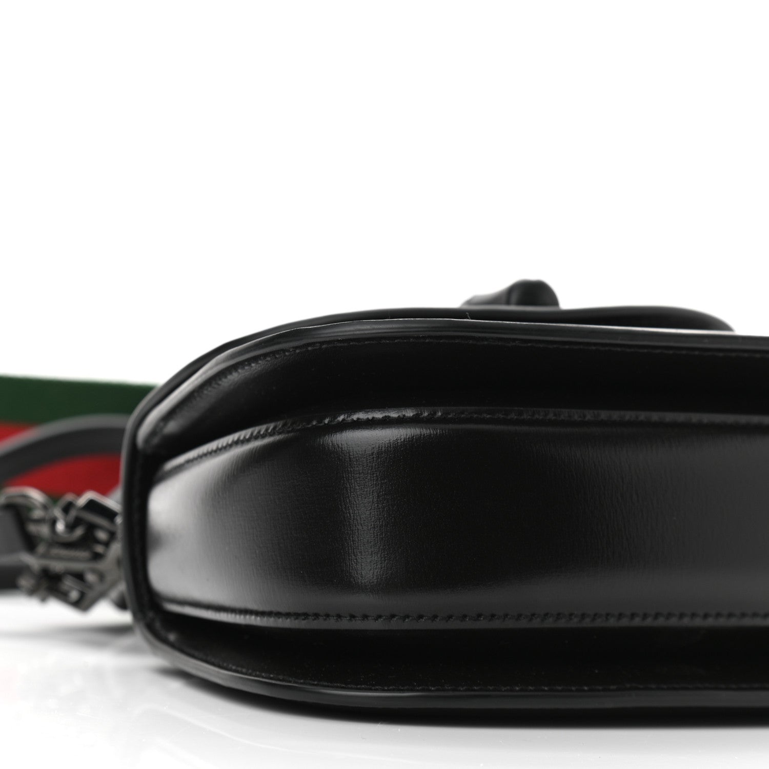 Gucci Boarded Dyana Lux Calfskin Web Monochrome Mini Bamboo 1947 Top Handle Bag Black 7 of 8