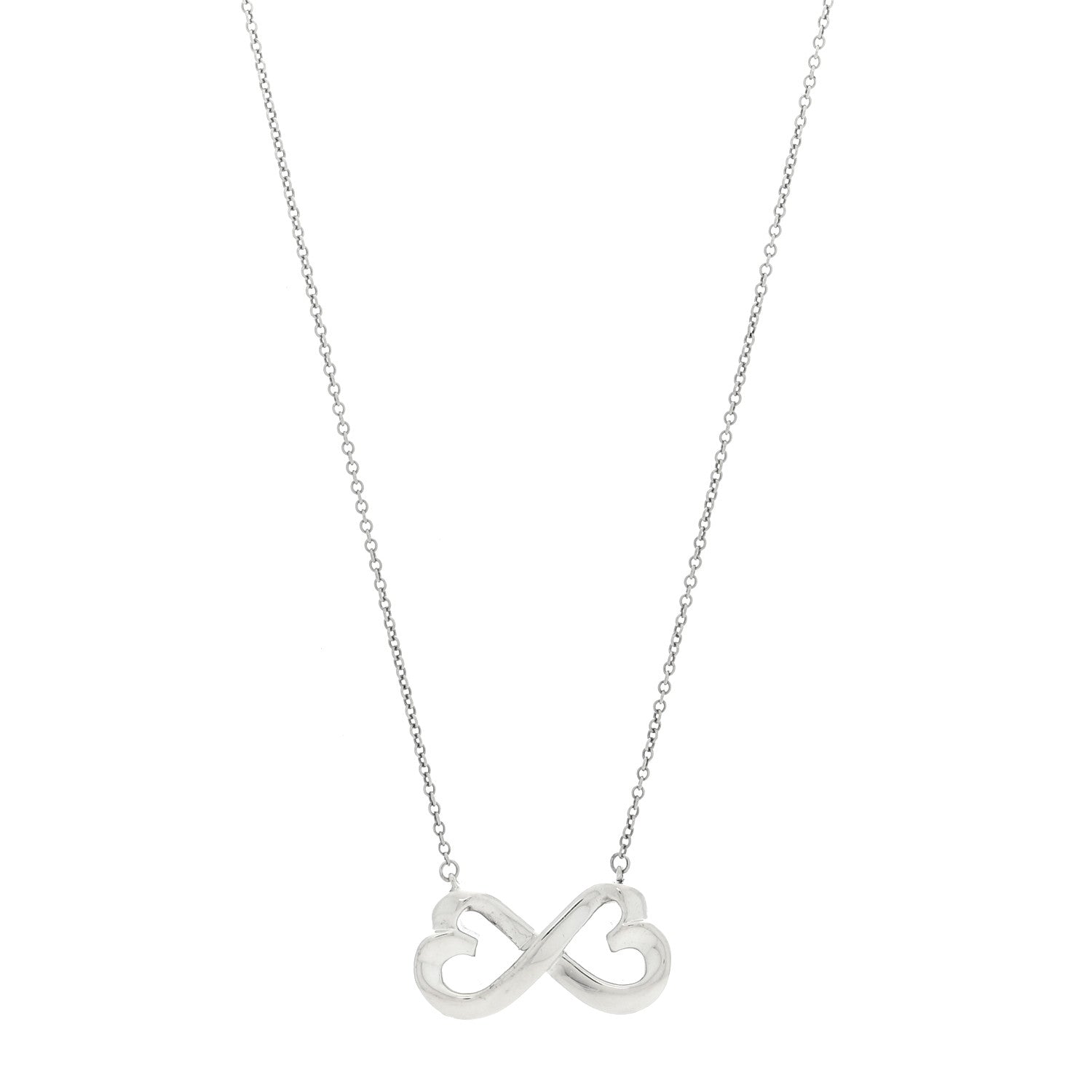 Tiffany Sterling Silver Paloma Picasso Double Loving Heart Pendant Necklace 1 of 4