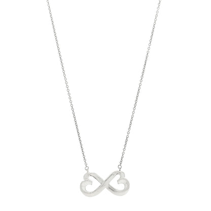 Tiffany Sterling Silver Paloma Picasso Double Loving Heart Pendant Necklace 1 of 4