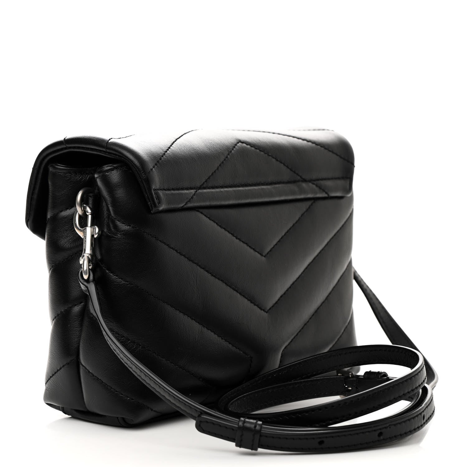 Saint Laurent Calfskin Y Quilted Monogram Toy Loulou Crossbody Bag Black 3 of 11