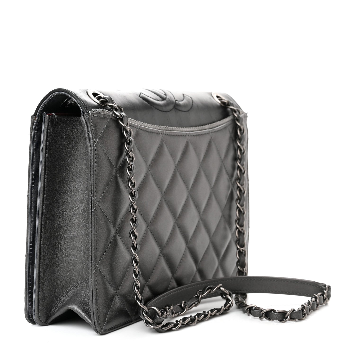 Chanel Metallic Calfskin Quilted Ballerine Flap Silver 3 of 15