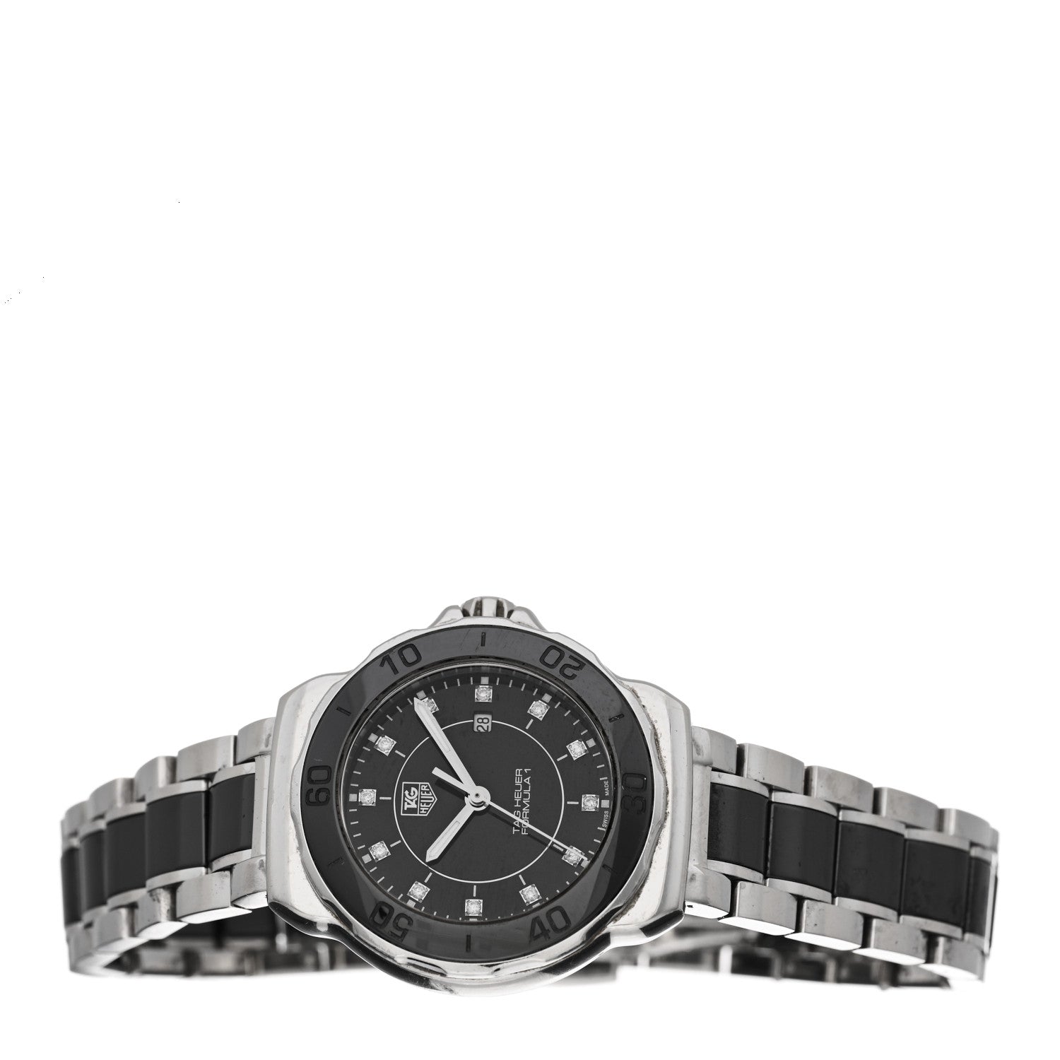 Tag Heuer Stainless Steel Ceramic Diamond 31mm Formula 1 Lady Quartz Watch Black WAH1314 2 of 5