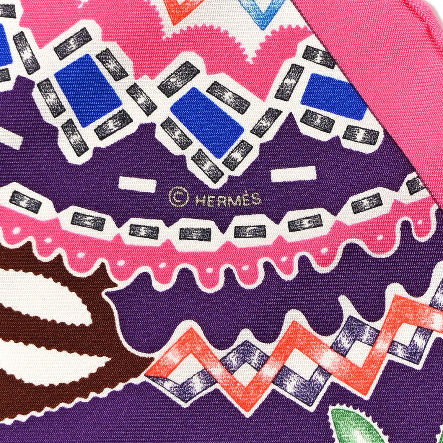 Hermes Silk Gavroche En Attendant Ulysse Scarf 45 Rose Vif White Multicolor 3 of 5
