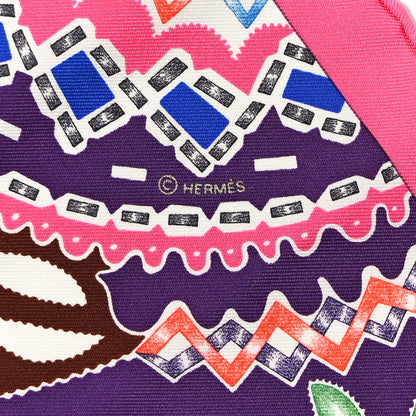 Hermes Silk Gavroche En Attendant Ulysse Scarf 45 Rose Vif White Multicolor 3 of 5