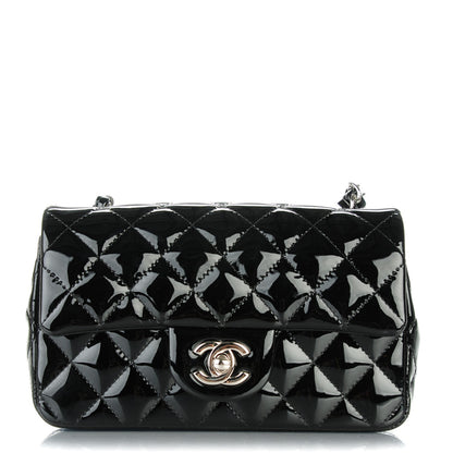Chanel Patent Calfskin Quilted Mini Rectangular Flap Black 1 of 7