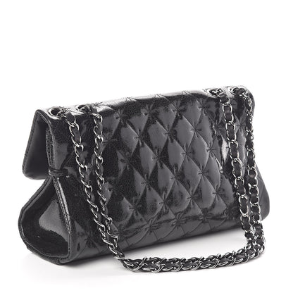Chanel Glazed Crackled Calfskin Quilted Mademoiselle Flap Black 3 of 10