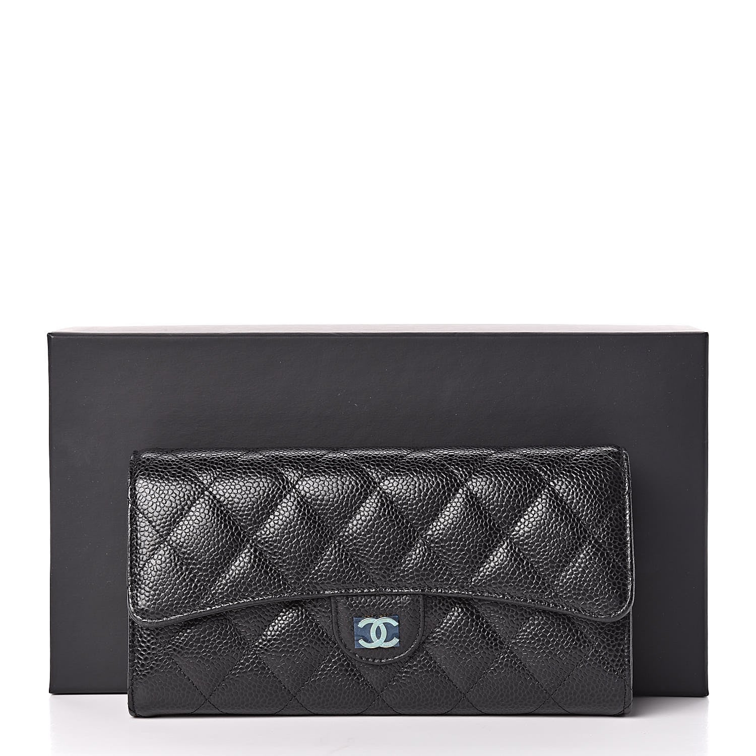 Chanel Caviar Quilted Large Gusset Flap Wallet Black 10 of 10