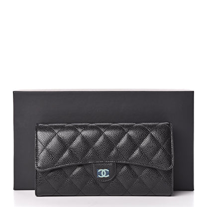 Chanel Caviar Quilted Large Gusset Flap Wallet Black 10 of 10