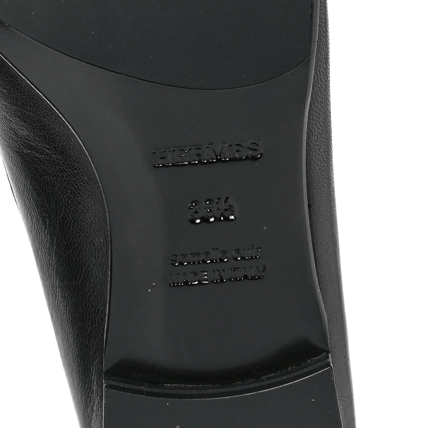 Hermes Goatskin Womens Paris Loafers 38.5 Black 6 of 9