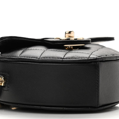 Chanel Lambskin Quilted CC In Love Heart Clutch With Chain Black 9 of 11