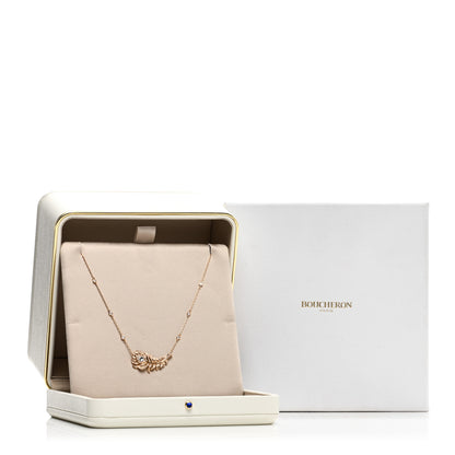 Boucheron 18K Rose Gold Diamond Plume de Paon Pendant Necklace 5 of 5