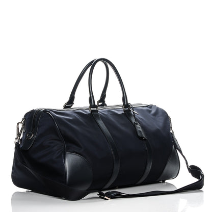 Prada Tessuto Nylon Saffiano Duffle Blue 3 of 8