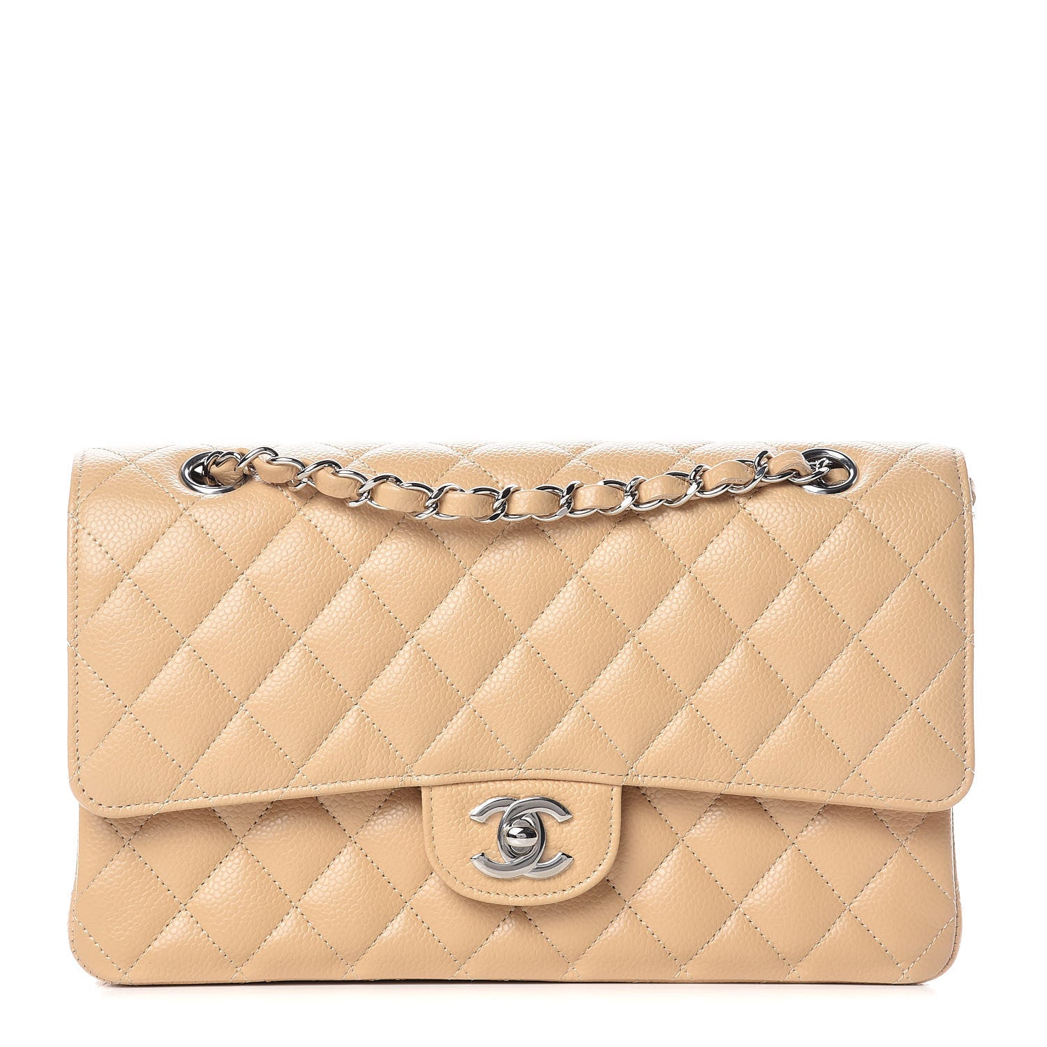 Chanel Caviar Quilted Medium Double Flap Beige Clair 1 of 10