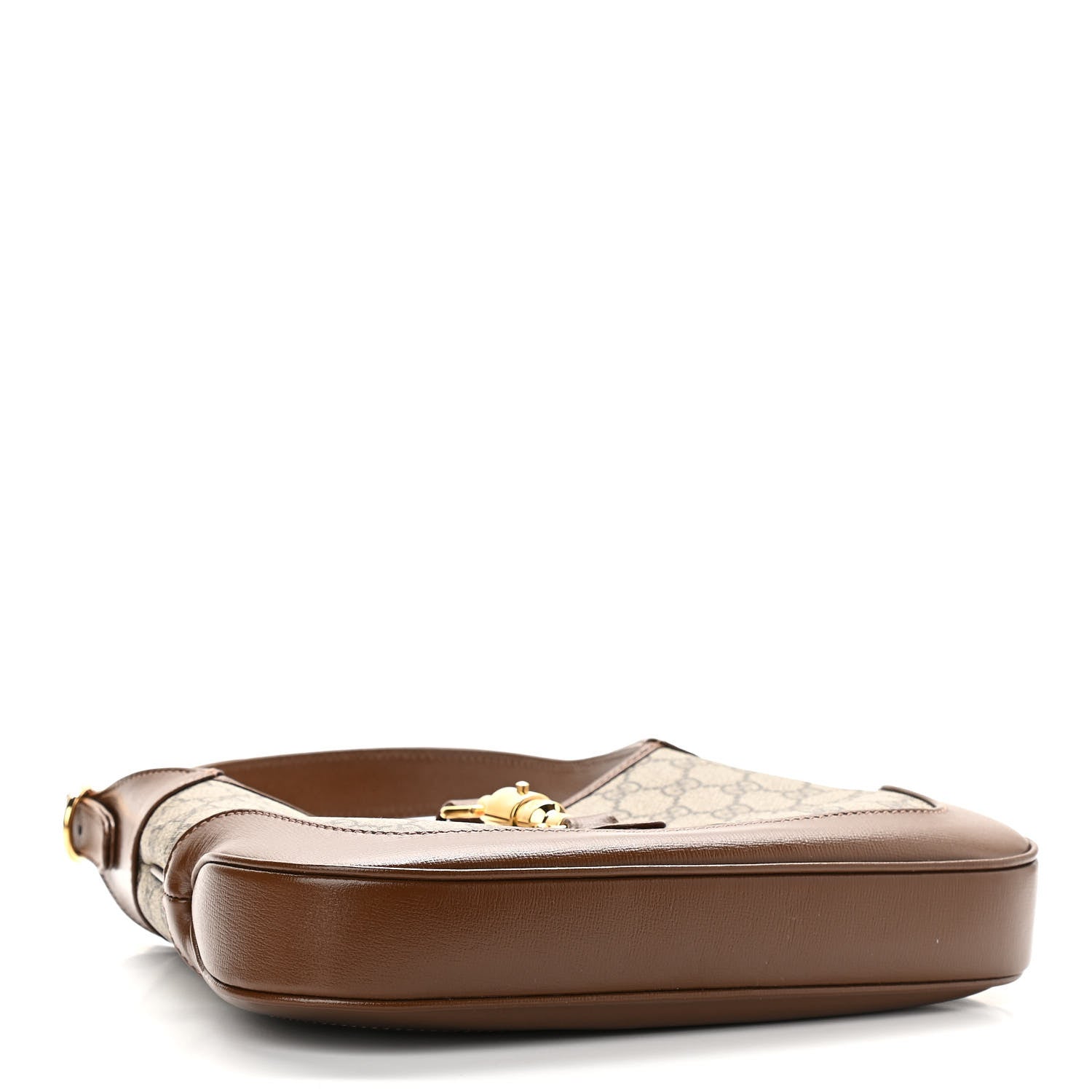Gucci GG Supreme Monogram Azalea Calfskin Web Small Jackie 1961 Hobo Beige Ebony Brown Sugar 4 of 10