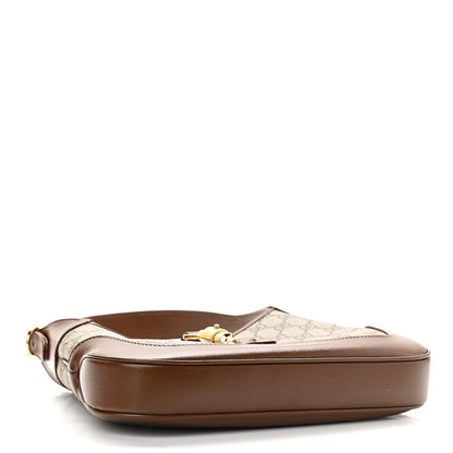 Gucci GG Supreme Monogram Azalea Calfskin Web Small Jackie 1961 Hobo Beige Ebony Brown Sugar 4 of 10