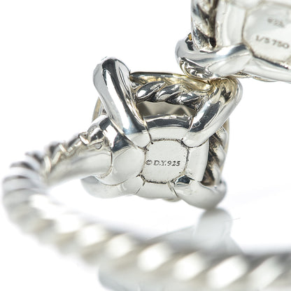 David Yurman Sterling Silver 18K Yellow Gold Diamond Chatelaine Bypass Ring 51 5.75 5 of 6