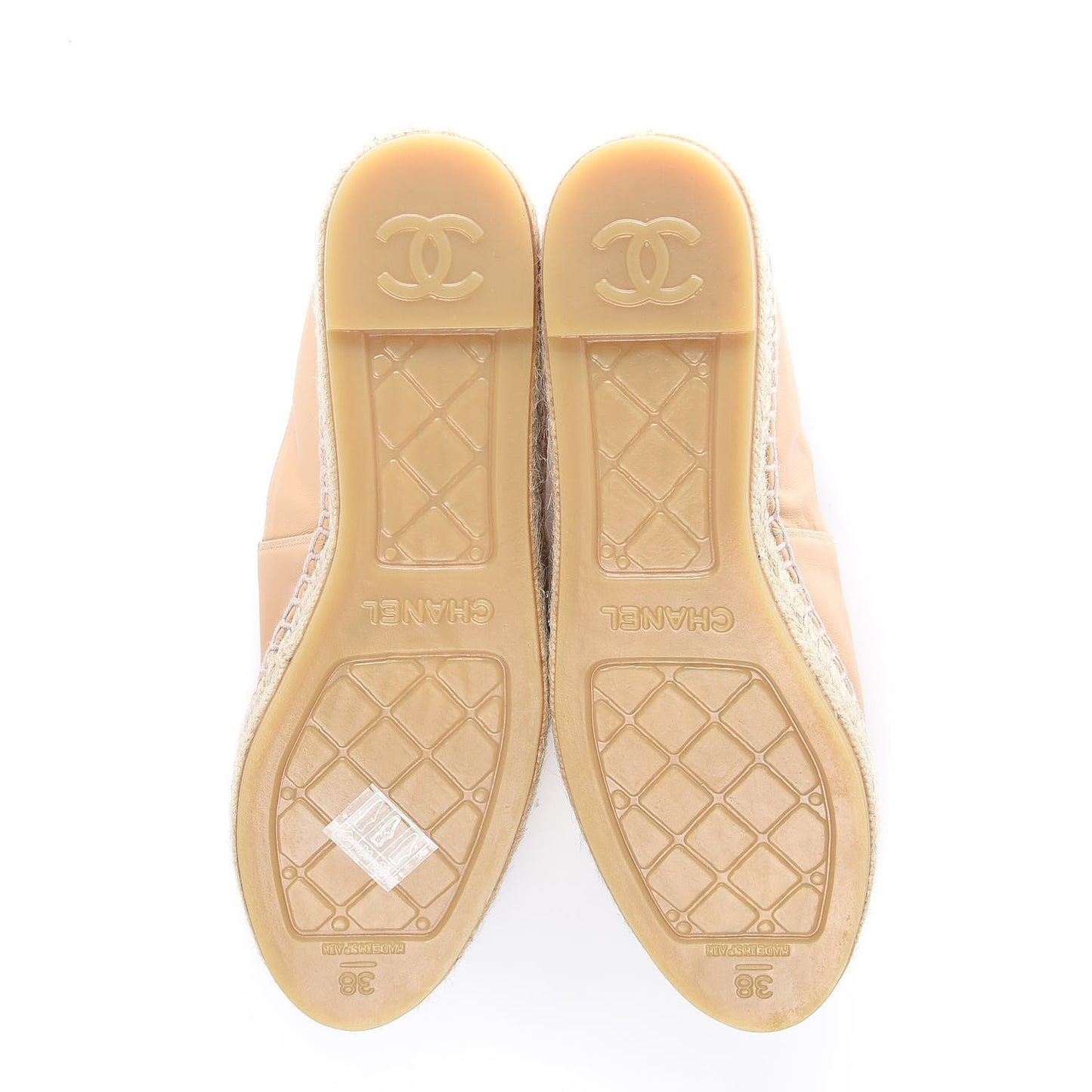 Lambskin CC Espadrilles 38 Beige Black