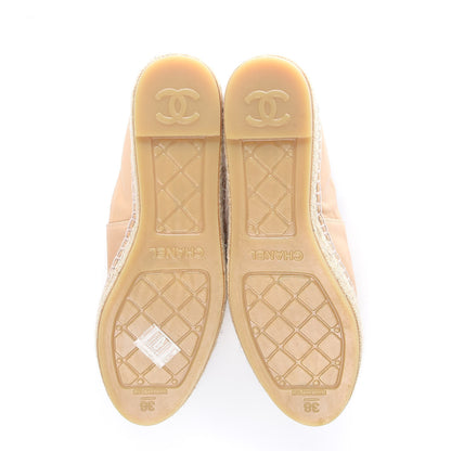 Chanel Lambskin CC Espadrilles 38 Beige Black 5 of 10