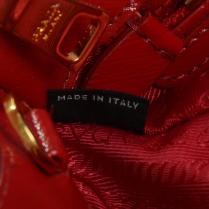 Prada Saffiano Vernice Mini Galleria Double Zip Tote Rosso 7 of 7