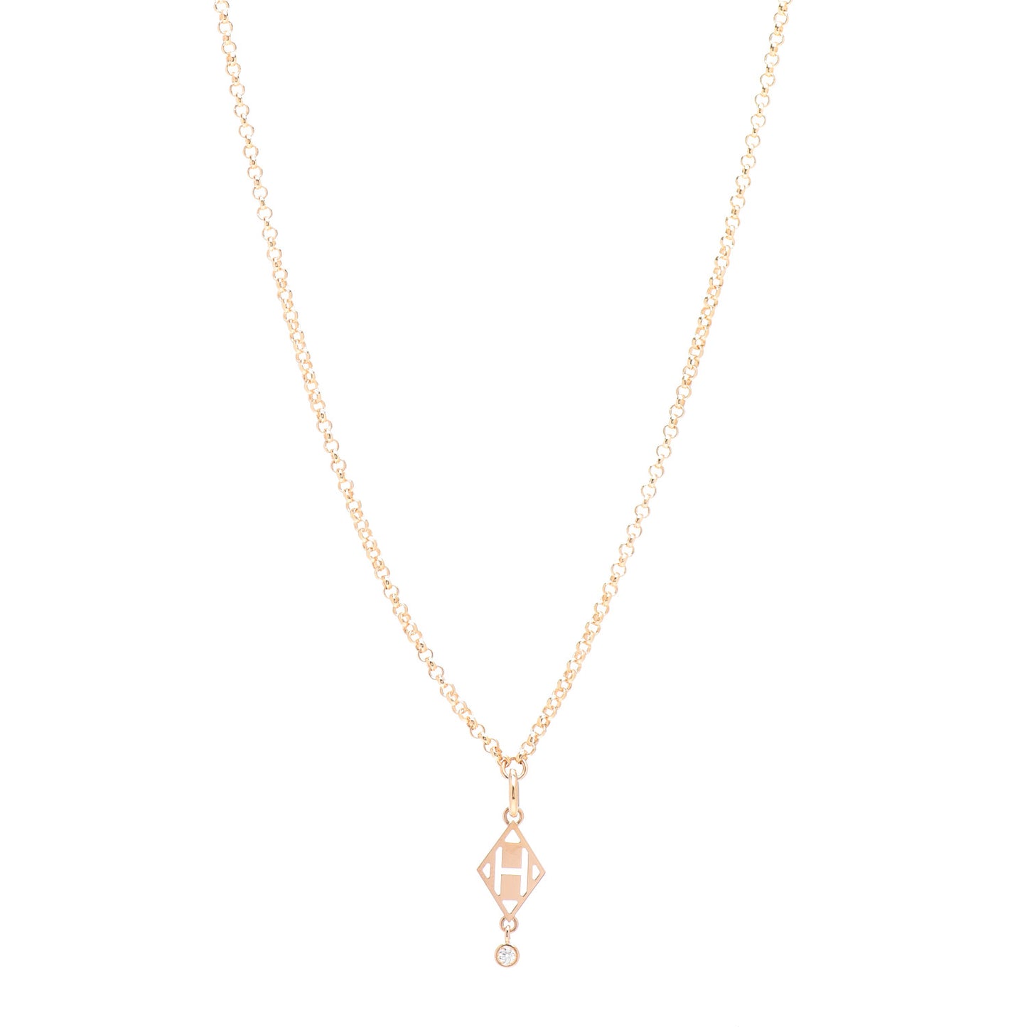 18K Rose Gold Diamond Gambade Pendant Necklace