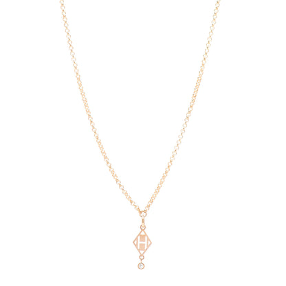 Hermes 18K Rose Gold Diamond Gambade Pendant Necklace 1 of 6