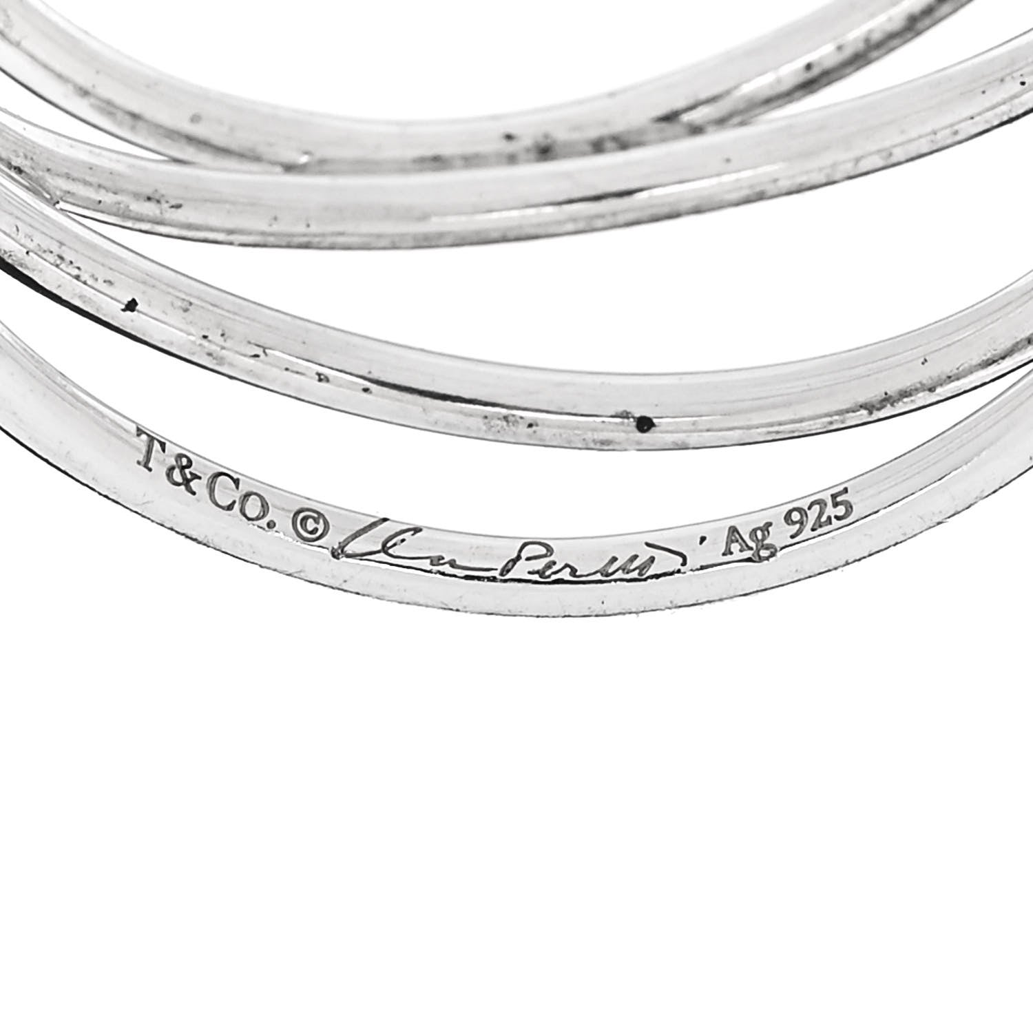 Tiffany Sterling Silver Elsa Peretti 5 Row Wave Ring 61 9.5 4 of 4