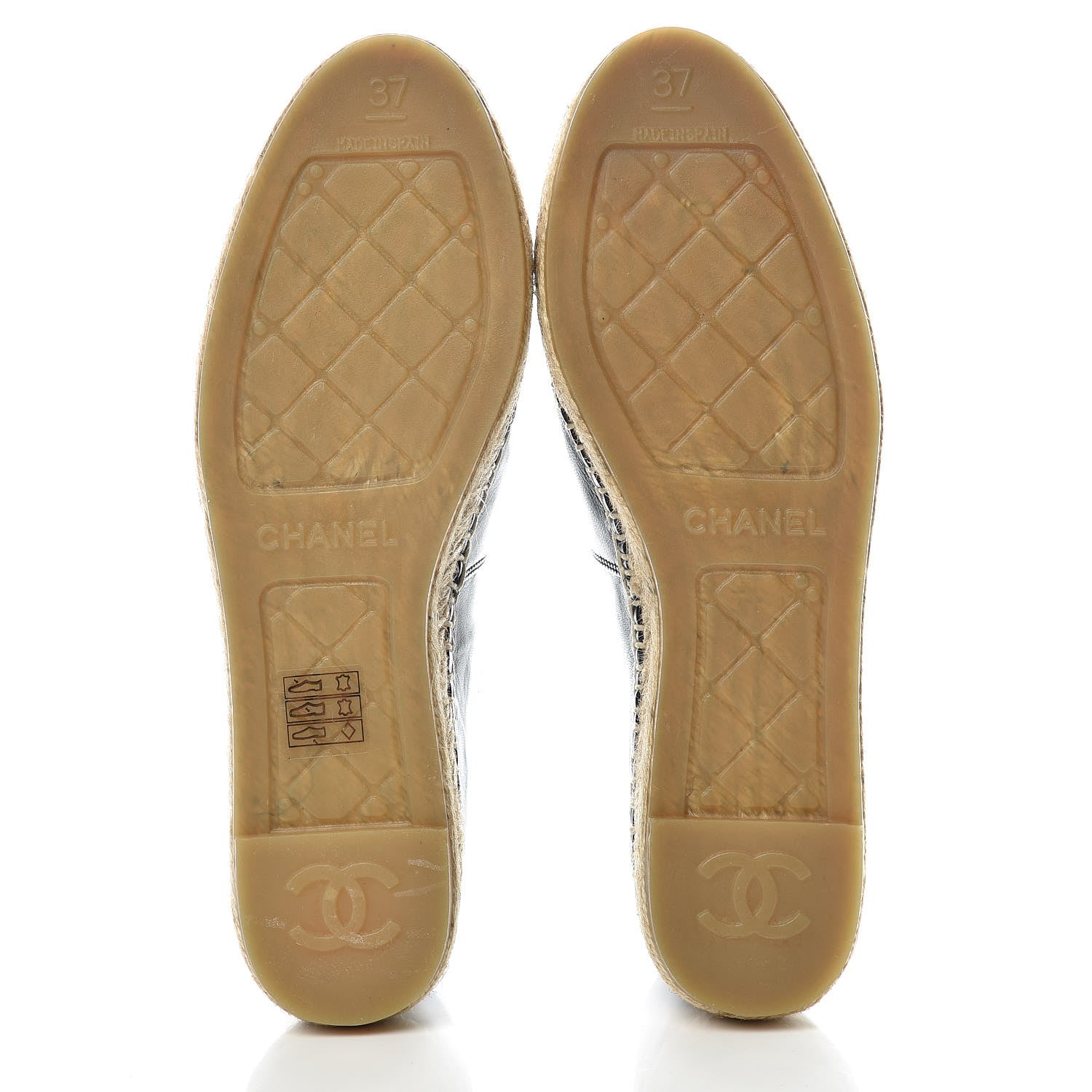 Chanel Lambskin CC Espadrilles 37 Black 5 of 10