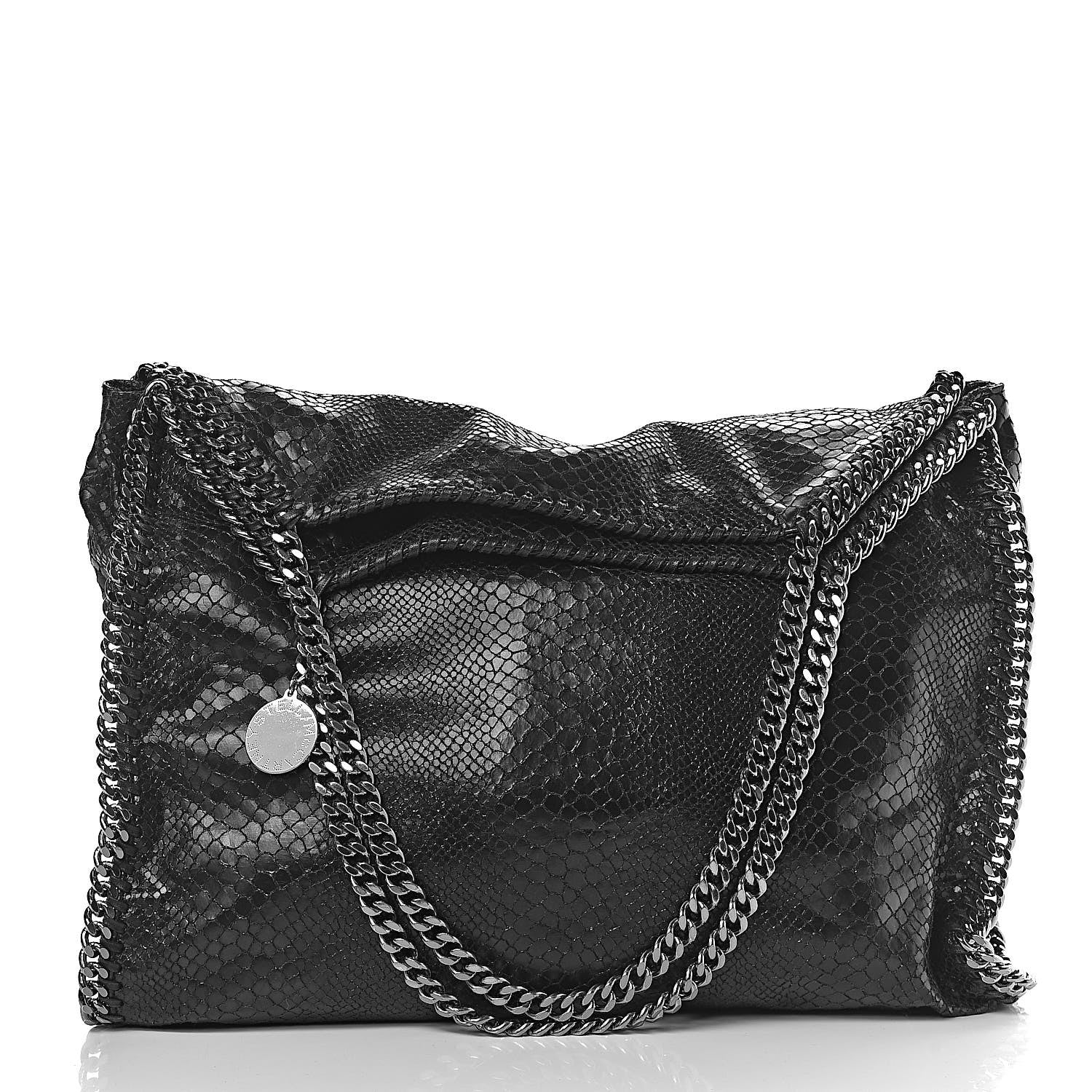 Stella McCartney Snakeskin Effect Big Falabella Tote Black 3 of 11