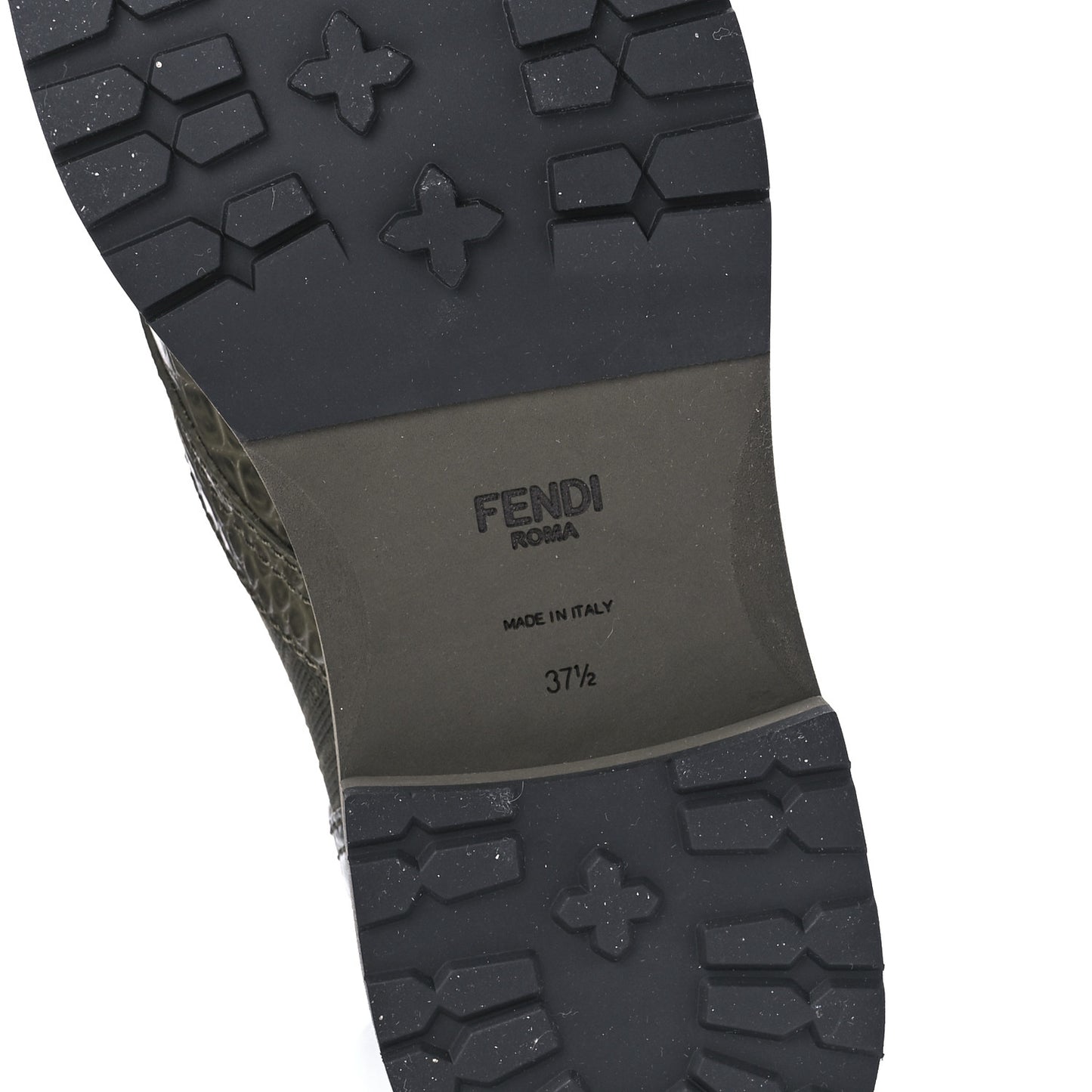 Vitello Stretch Fabric 3D FF Croc Embossed Womens Combat Boots 37.5 Illinois Oliva