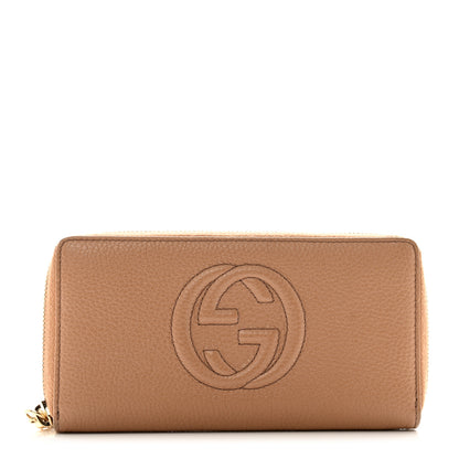 Gucci Pebbled Calfskin Soho Zip Around Wallet Camelia 1 of 11