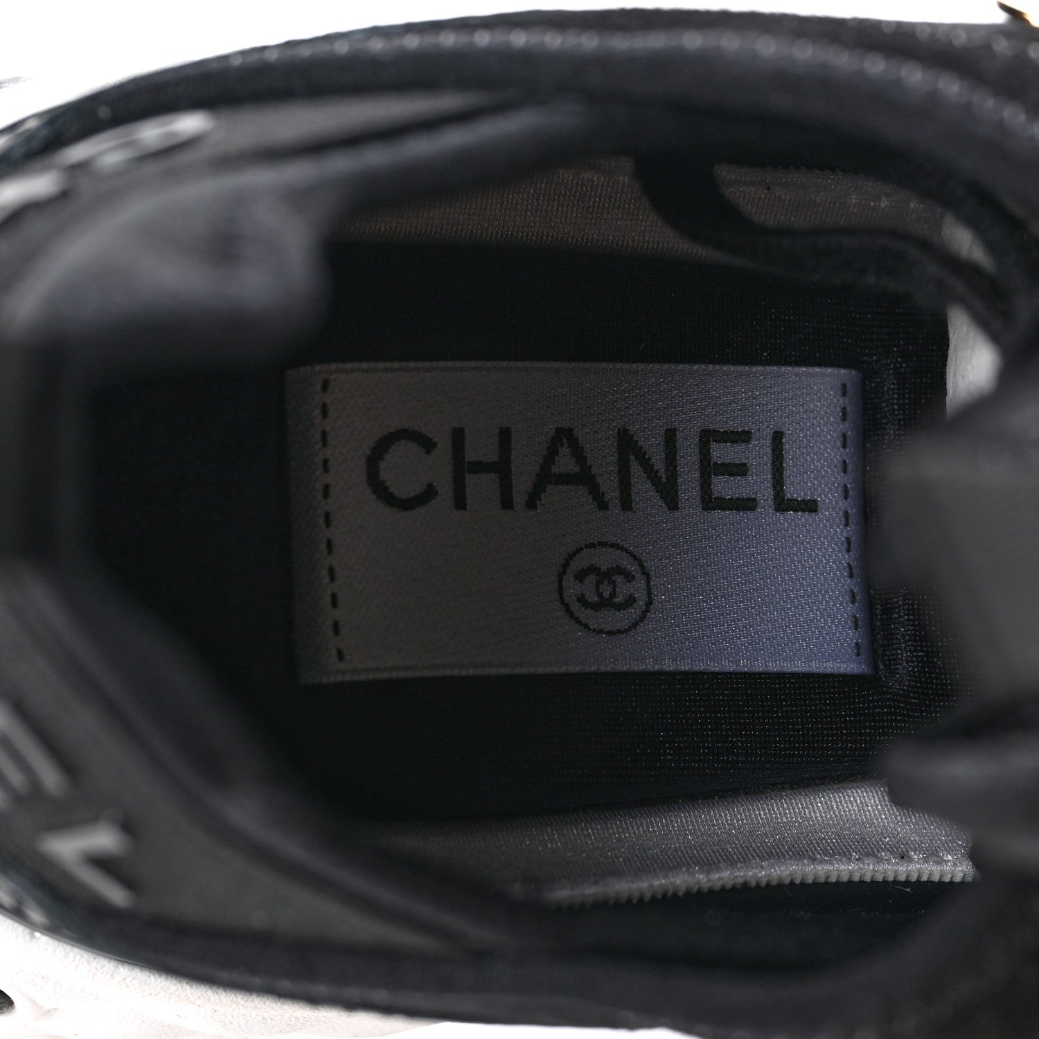 Chanel Velvet Calfskin Mixed Fibers CC Sneakers 37 Black 7 of 7