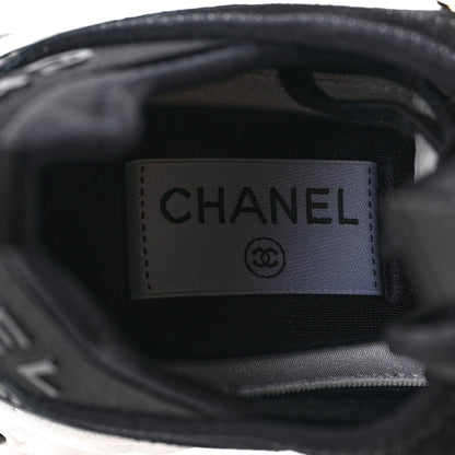 Chanel Velvet Calfskin Mixed Fibers CC Sneakers 37 Black 7 of 7