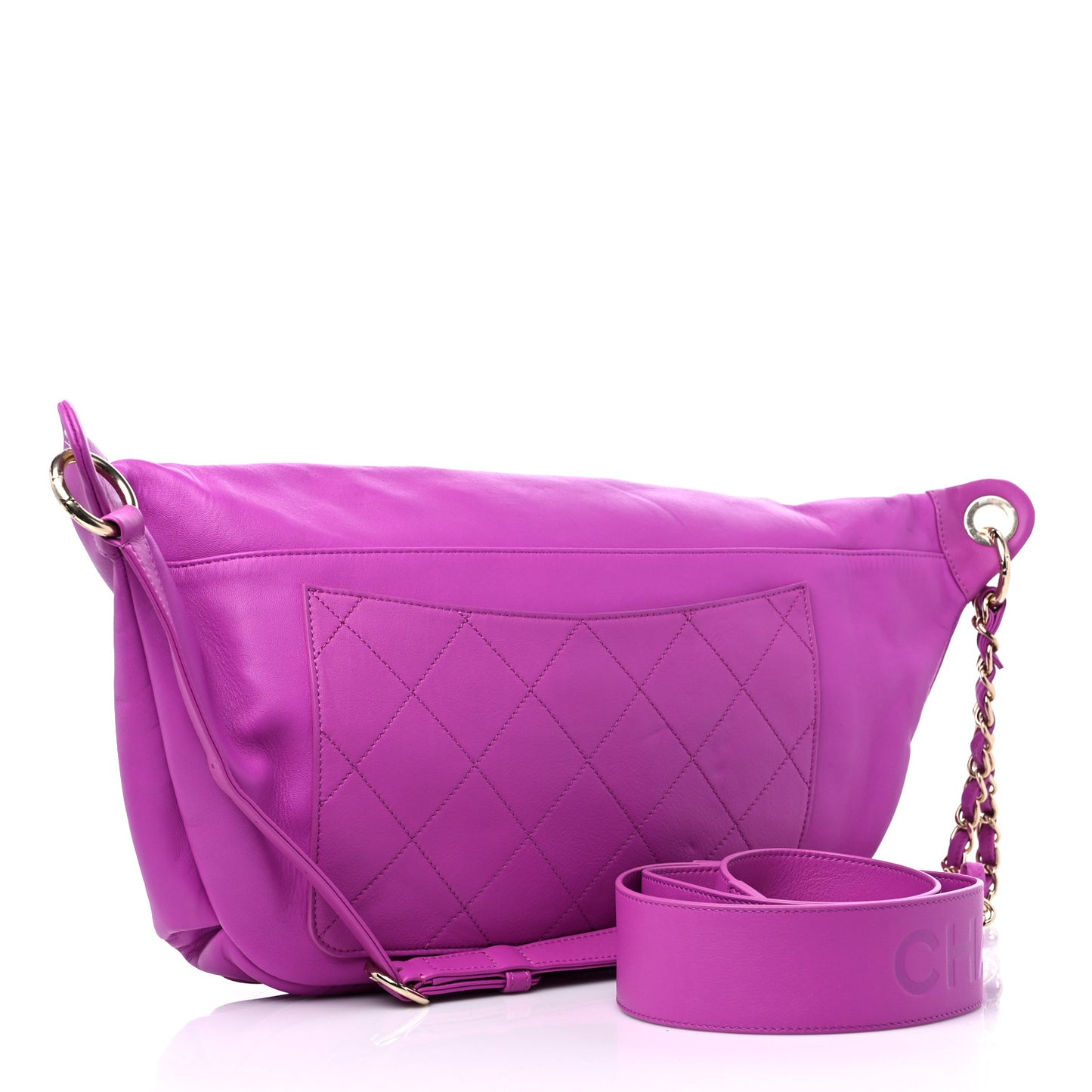 X PHARRELL WILLIAMS Lambskin Oversized Waist Belt Bag Fuchsia