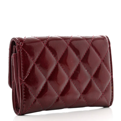 Chanel Patent Brilliant Flap Card Holder Burgundy 3 of 10