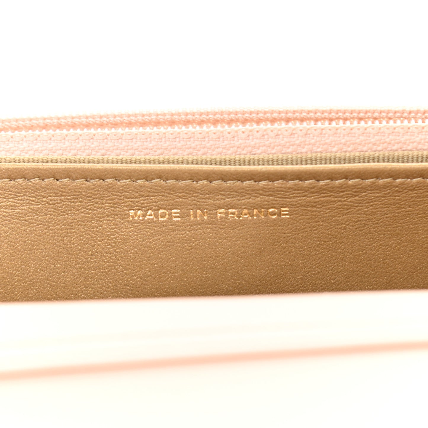 Lambskin Quilted CC Pearl Crush Wallet on Chain WOC Light Beige