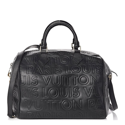 Louis Vuitton Calfskin Embossed Speedy Cube 30 Black 1 of 12