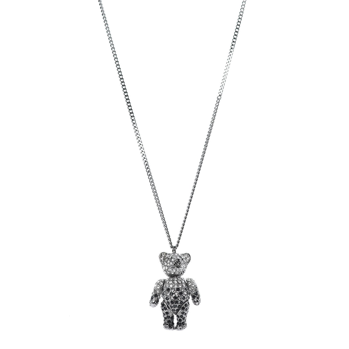 Crystal Teddy Bear Necklace Black