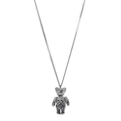 Christian Dior Crystal Teddy Bear Necklace Black 1 of 7