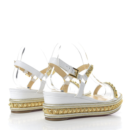 Christian Louboutin Calfskin Zarli Pyraclou 60 Platform Sandals 40 White 4 of 8
