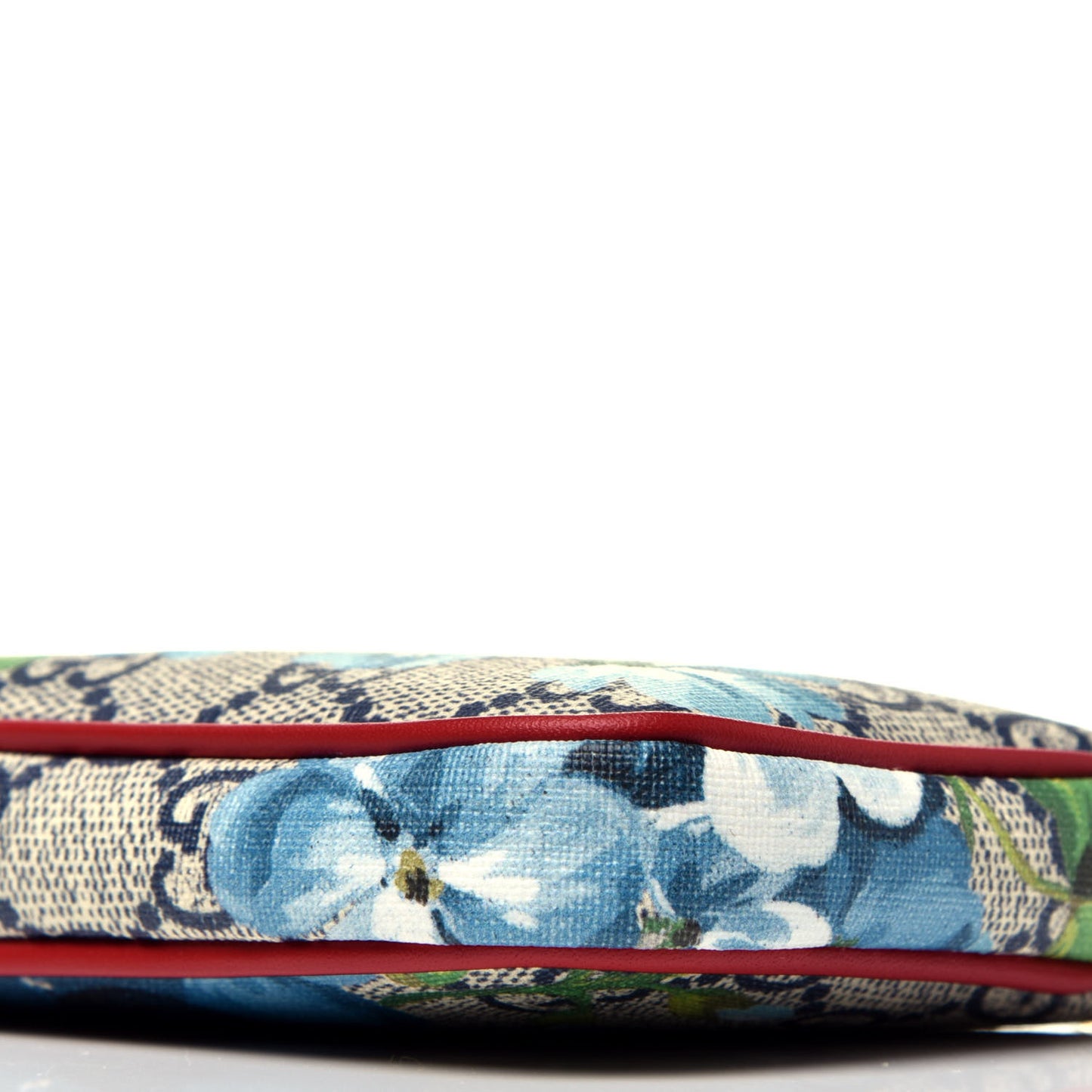 GG Supreme Monogram Blooms Mini Chain Bag Beige Blue Navy Hibiscus Red