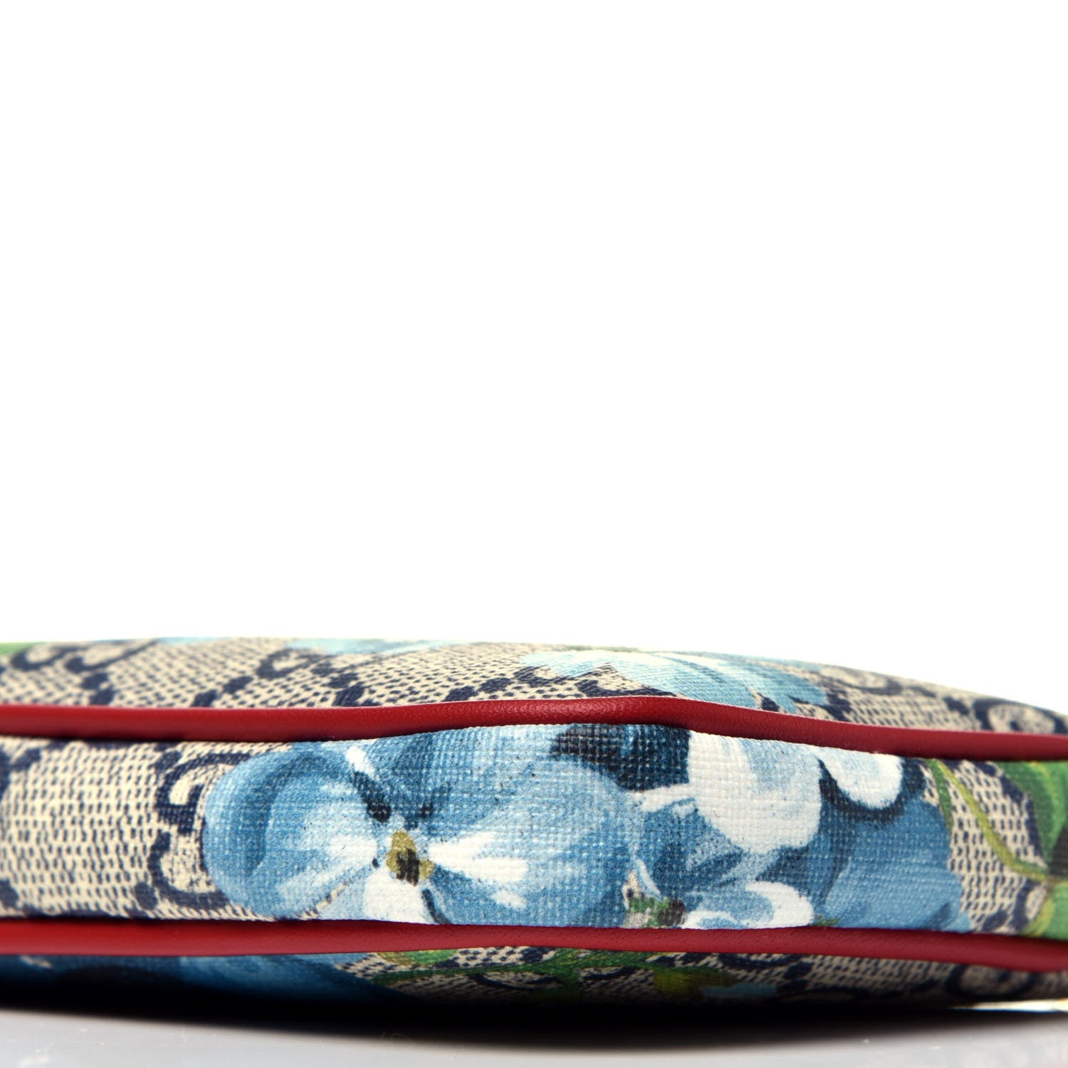 Gucci GG Supreme Monogram Blooms Mini Chain Bag Beige Blue Navy Hibiscus Red 9 of 9