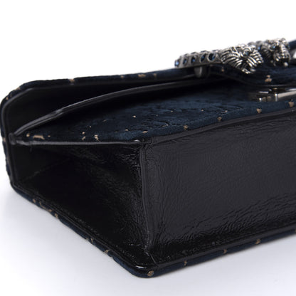 Gucci Velvet Skipper Crystal GG Monogram Small Dionysus Shoulder Bag Blue Beige Black 6 of 10
