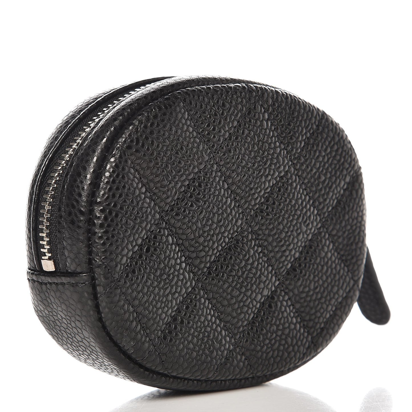 Caviar Quilted Zip Around Classic Coin Purse Black