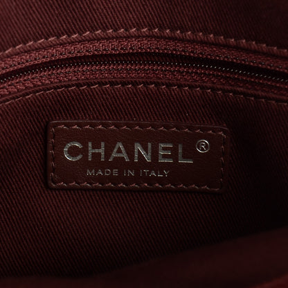 Chanel Crumpled Grained Calfskin CC Crave Tote Burgundy 6 of 7