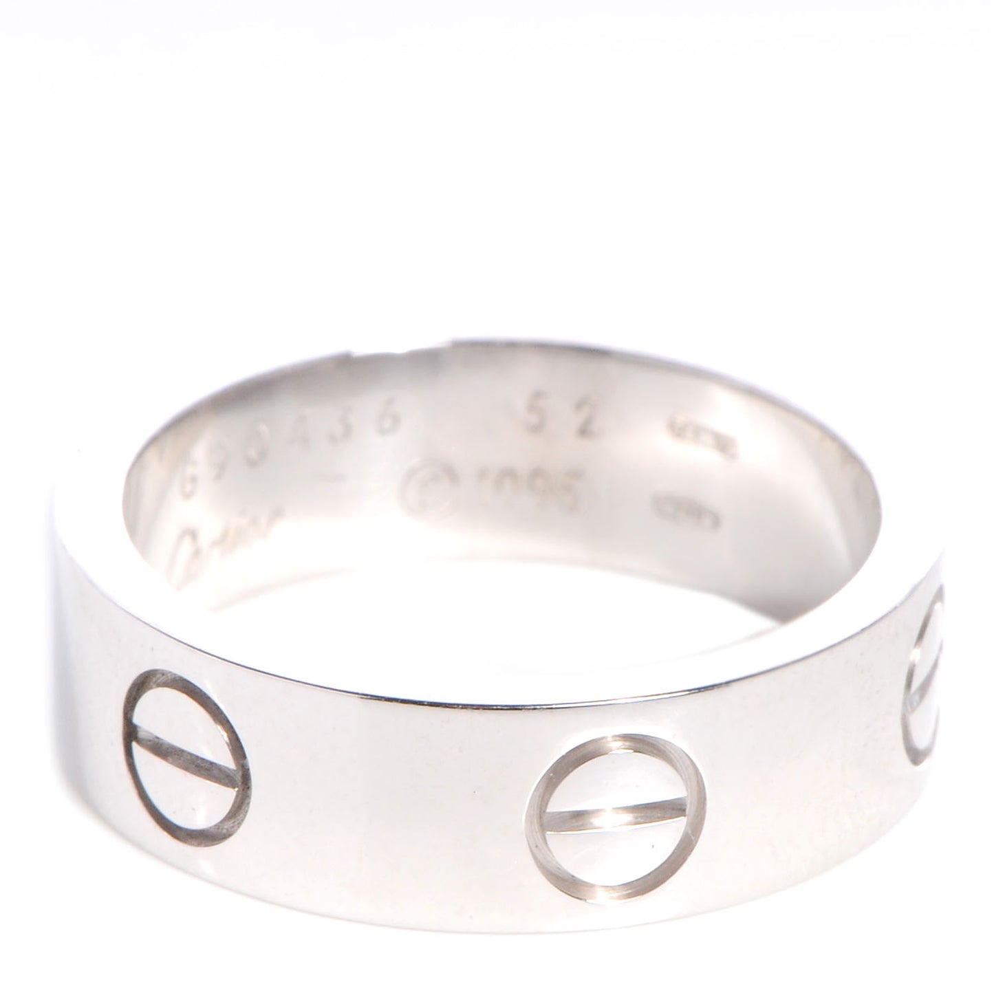 18K White Gold 5.5mm LOVE Ring 52 6